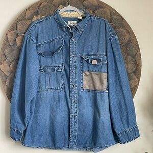 Trail Designs Vintage Denim Hunting Button Up Shirt